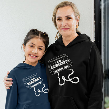 Hoodie Set | Mama - The Original in Schwarz | Kind - The Remix mit Farbwahl