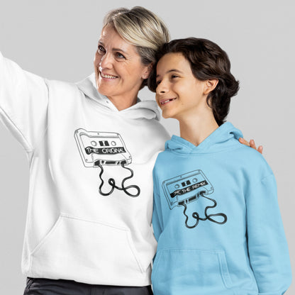 Hoodie Set | Mama - The Original in Weiß | Kind - The Remix mit Farbwahl