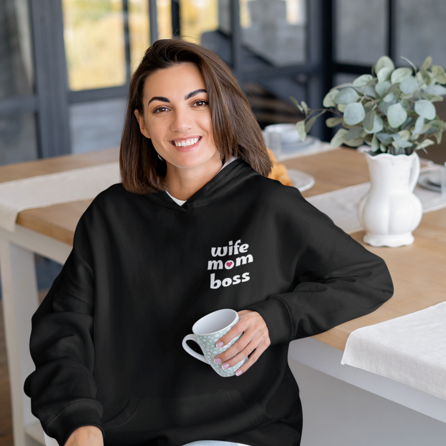 Wife Mom Boss mit Herz - Damen Hoodie