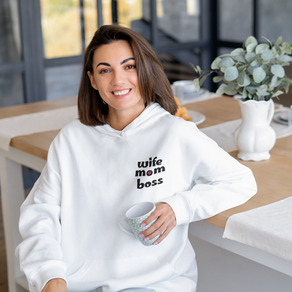 Wife Mom Boss mit Herz - Damen Hoodie