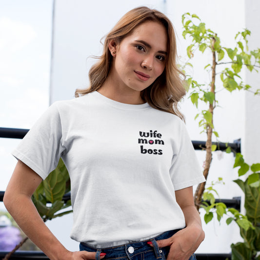 Wife Mom Boss mit Herz  - Damen T-Shirt